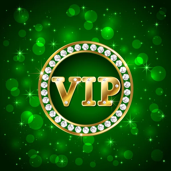 Vip sobre fondo verde — Vector de stock