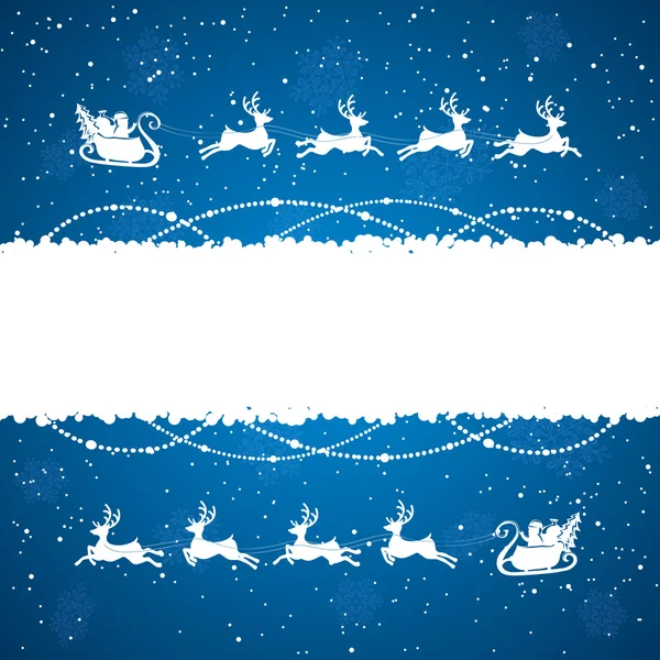 Santa sobre fondo azul de Navidad — Archivo Imágenes Vectoriales