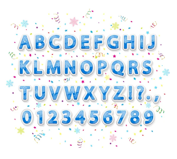 Alphabet de Noël bleu — Image vectorielle