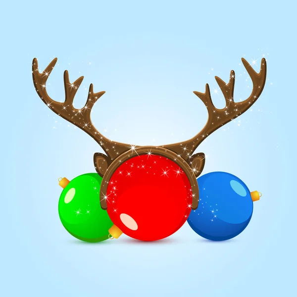 Bolas de Navidad con cornamenta — Vector de stock