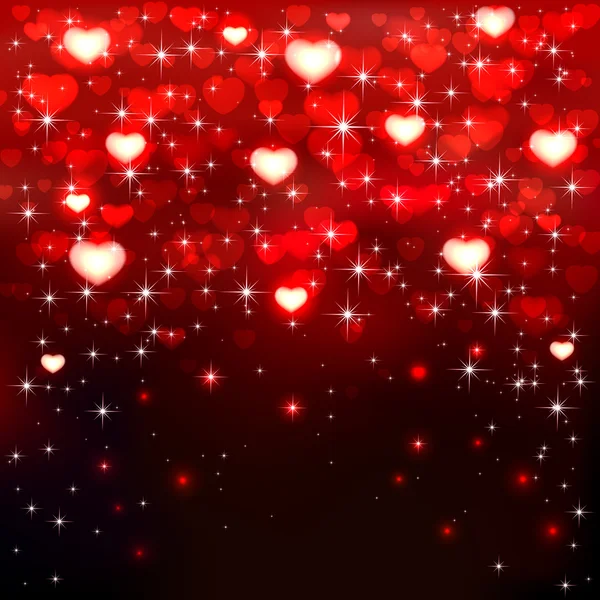 Rote Herzen auf dunklem Hintergrund — Stockvektor