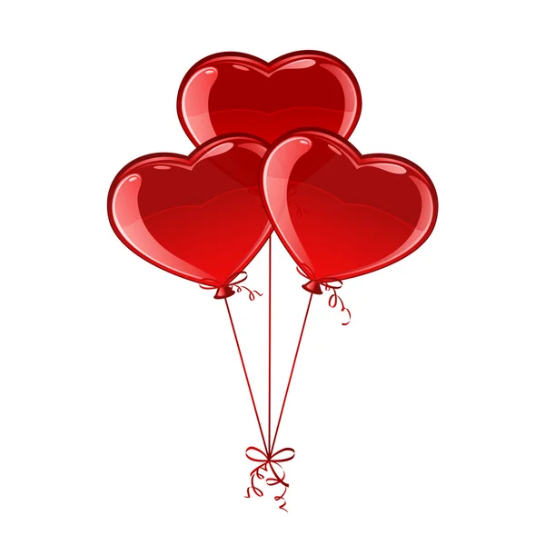 Trois cœurs de ballon — Image vectorielle