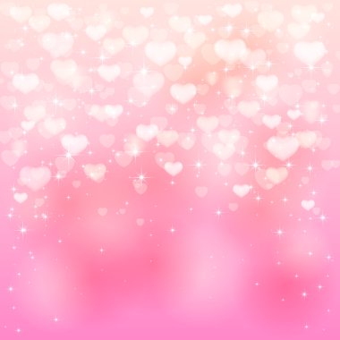 Hearts on pink background clipart