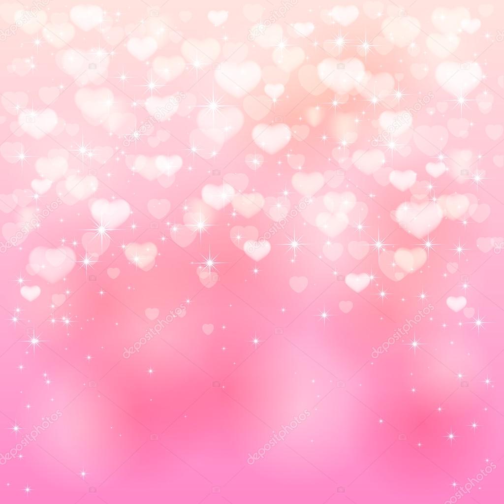 Hearts on pink background