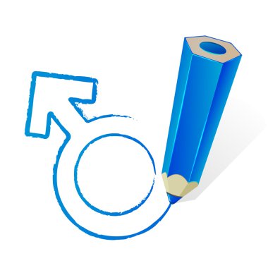 Erkek sembolü ve kalem