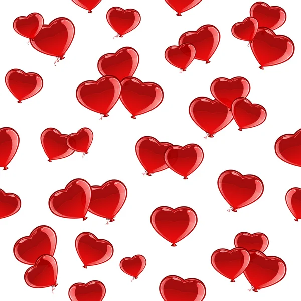 Red Valentines heart seamless background — Stock Vector