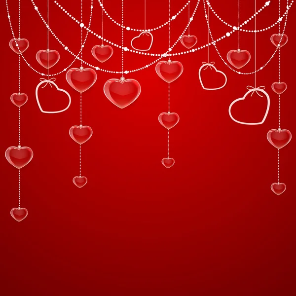 Valentines decoration with hearts — Stock Vector