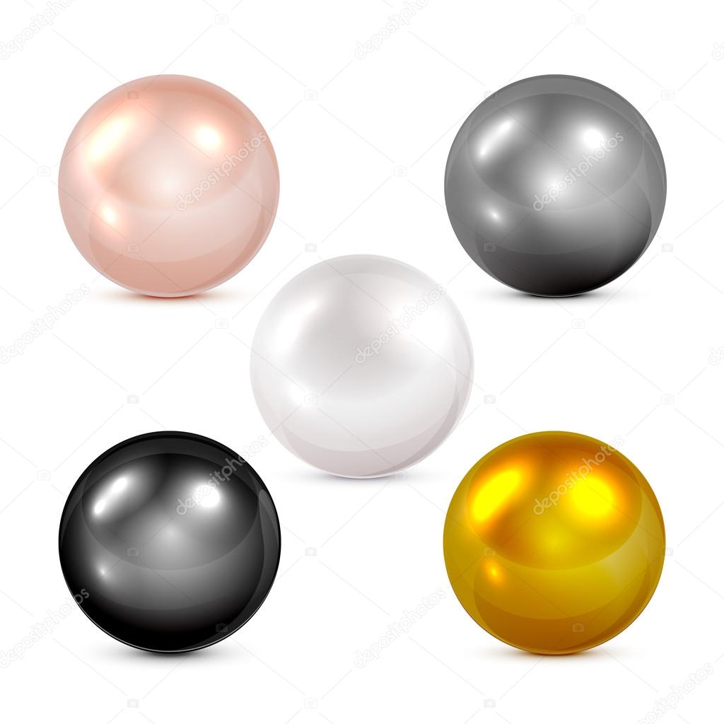 Set of five spheres