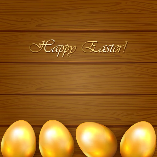 Easter eggs on wooden background — Stock Vector