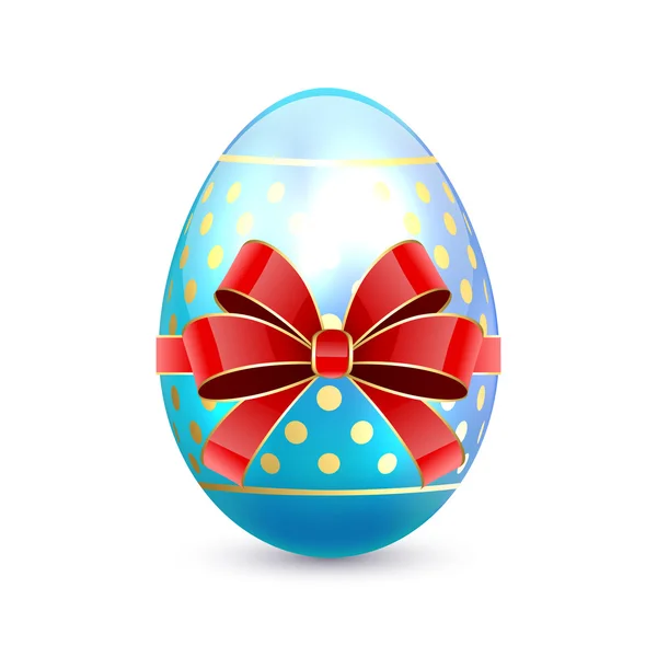 Easter egg with red bow — Stock Vector