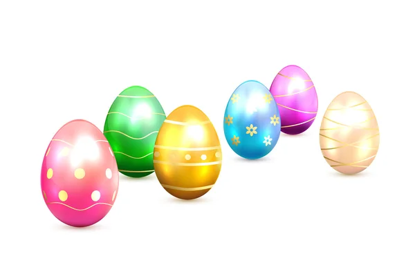 Easter eggs with decorative elements — Stock Vector