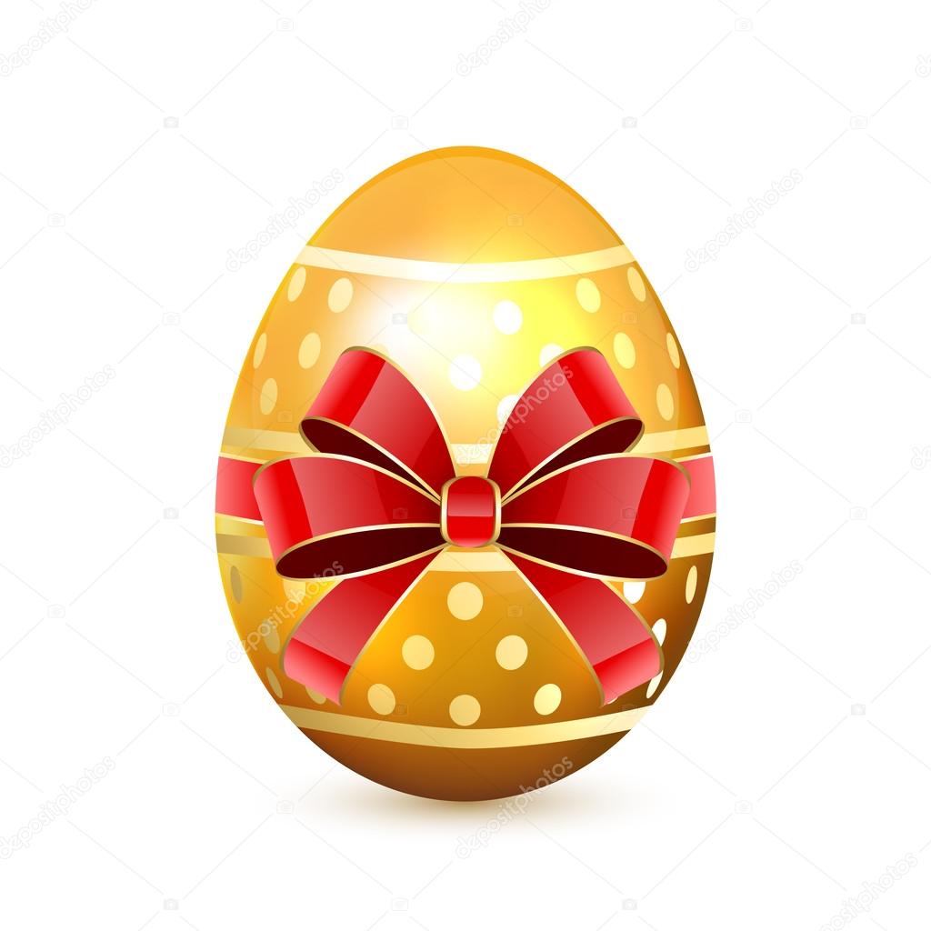 Golden Easter egg with bow