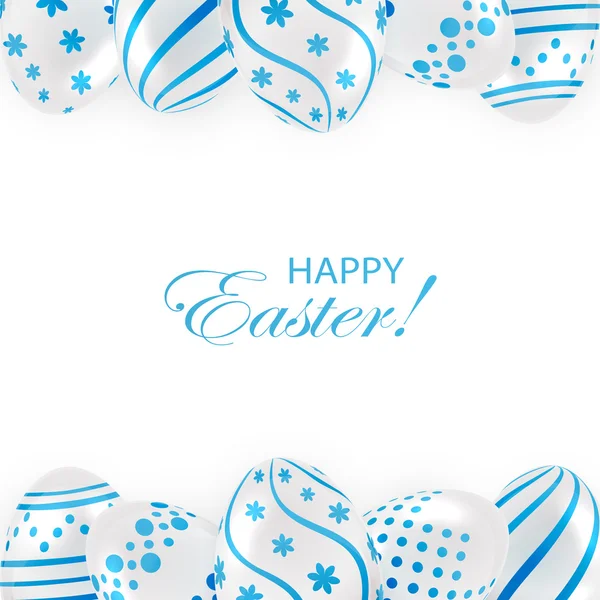 Œufs de Pâques avec motif bleu — Image vectorielle