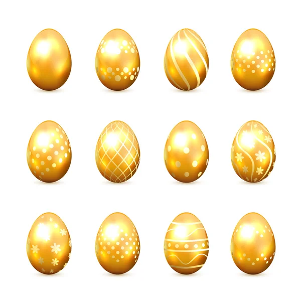 Golden Easter eggs — Stock Vector