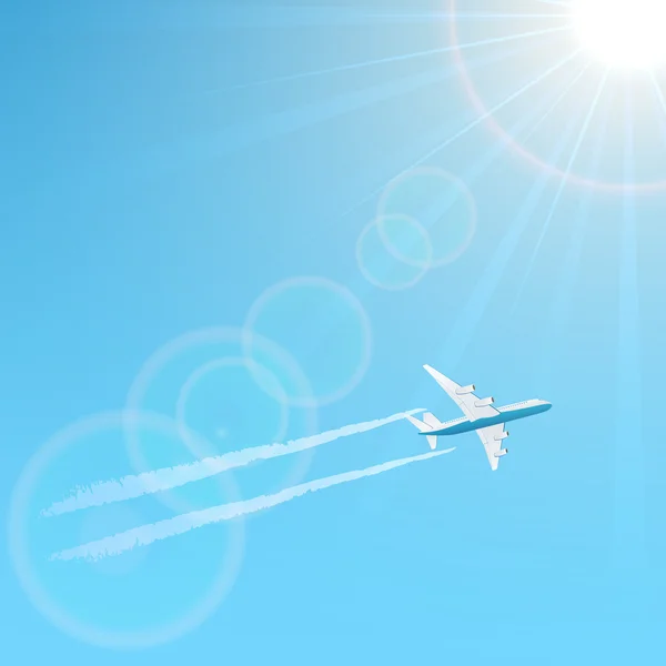 Plane in the sky — Stock Vector
