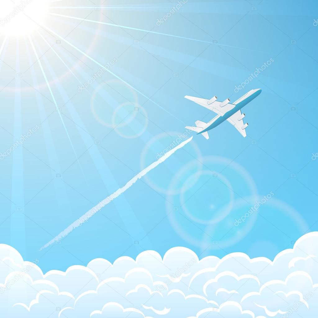 Рисование самолеты в небе