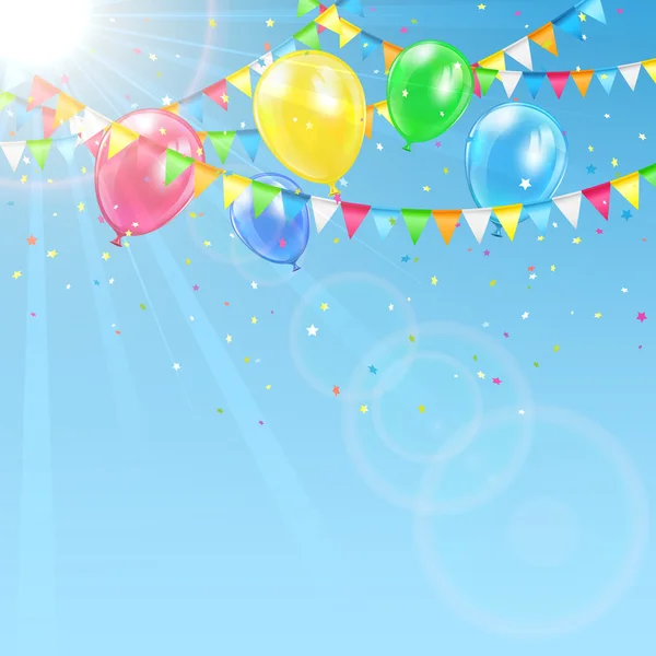 Balloons on sky background — Stock Vector