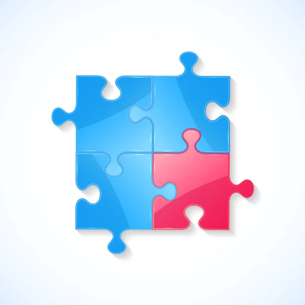 Puzzle blu e rosso — Vettoriale Stock