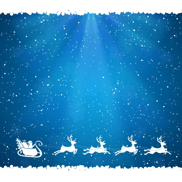 Fondo de Navidad con Santa y copos de nieve — Vector de stock