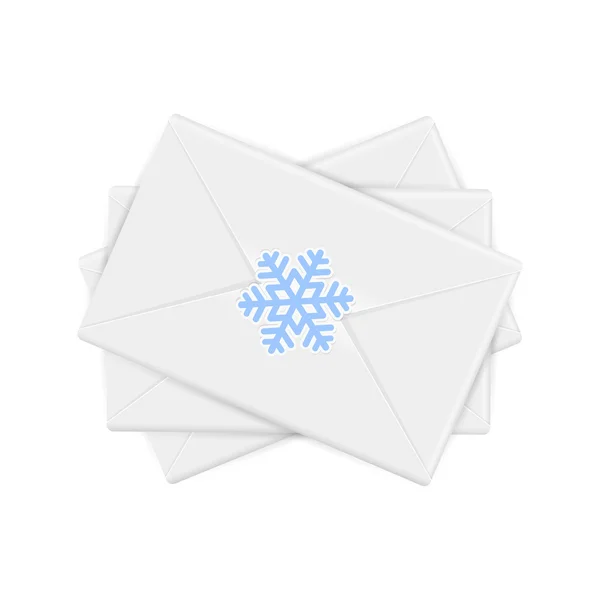 Envelopes de Natal com floco de neve — Vetor de Stock