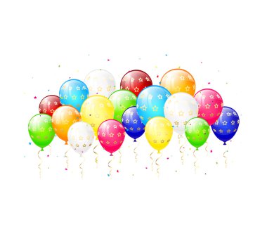 yıldız ile renkli balonlar