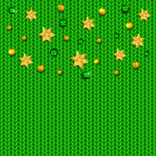 Green knitted pattern with balls — Διανυσματικό Αρχείο