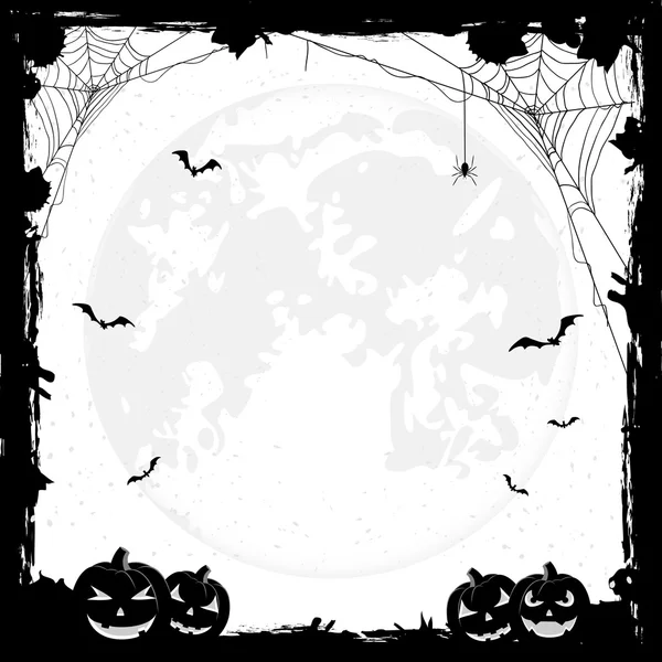 Fondo de Halloween con calabazas y murciélagos — Archivo Imágenes Vectoriales