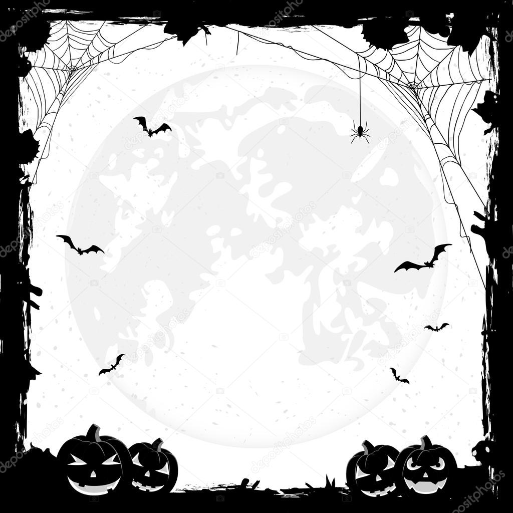 Halloween background with pumpkins and bats