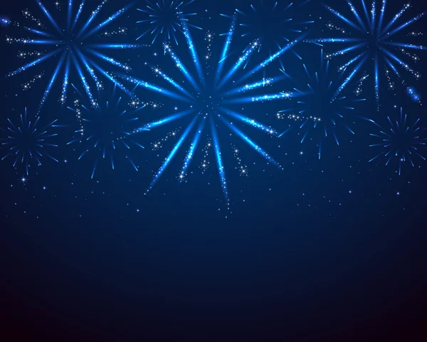 Fuegos artificiales de brillo azul — Archivo Imágenes Vectoriales