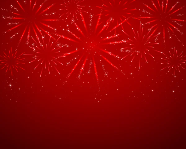 Red sparkle fireworks — Stockvector