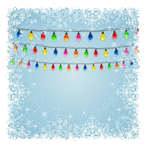 Christmas light with snowflakes — Stock Vector