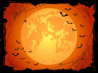 Yarasalar ile karanlık Halloween arka plan