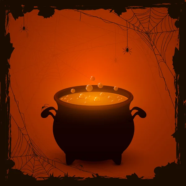 Halloween fond orange avec potion — Image vectorielle
