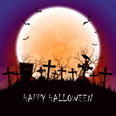 Cadılar Bayramı Moon mezarlıkta