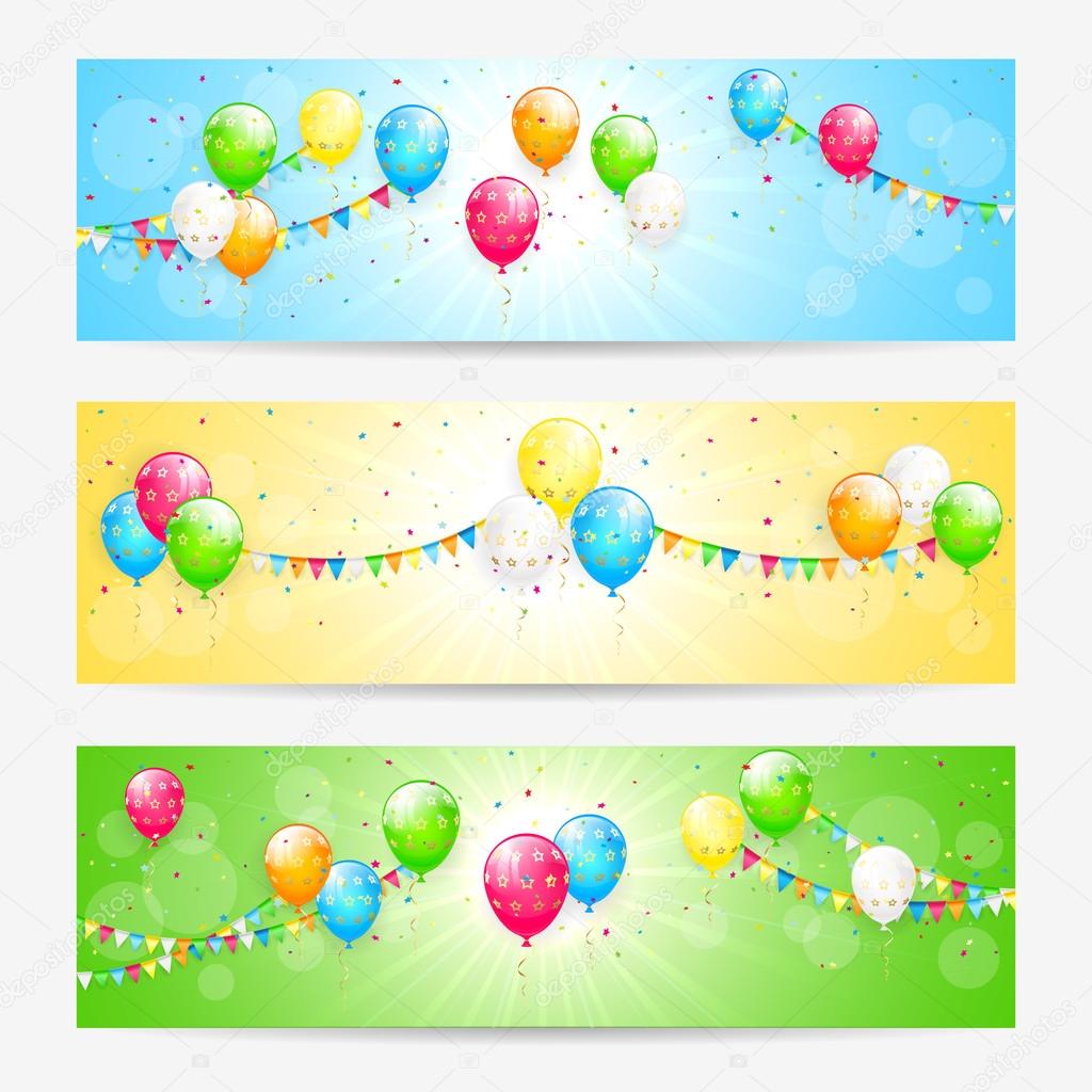 Colorful cards with balloons