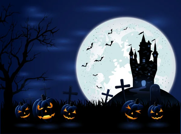 Notte oscura di Halloween — Vettoriale Stock