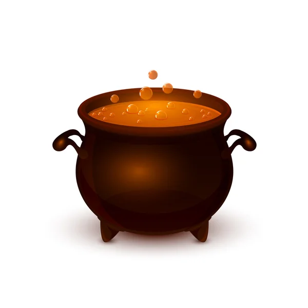 Halloween pot főzet és buborék — Stock Vector