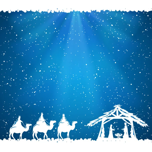 Tema Navidad sobre fondo azul — Vector de stock