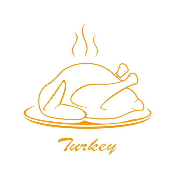 Турция на тарелке — стоковый вектор