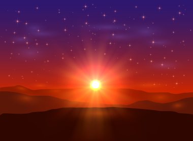 Dağlarda gün doğumu