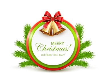 Noel kartı ile kırmızı yay