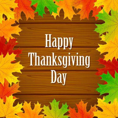 Şükran günü arka plan akçaağaç yaprakları ile