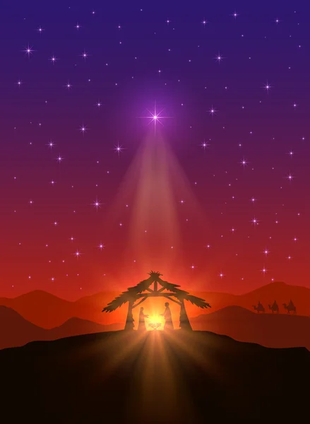 Boże Narodzenie gwiazda na niebie — Wektor stockowy