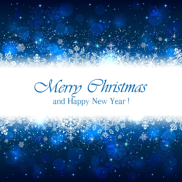 Голубой рождественский фон с искрящимися звездами — стоковый вектор