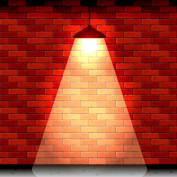 Lanterna su muro di mattoni — Vettoriale Stock