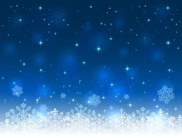有雪花的蓝色圣诞背景 — 图库矢量图片