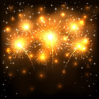 Koyu arka plan üzerinde altın havai fişek