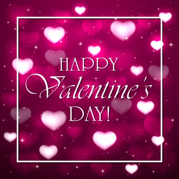 Valentines background with pink hearts — Stock Vector