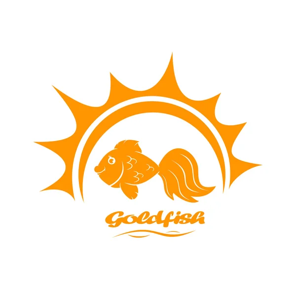 Zlaté rybky a slunce — Stockový vektor