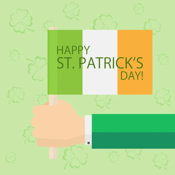 Journée Patricks thème avec le drapeau de l'Irlande — Image vectorielle